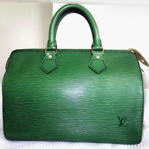 Hard to Find Louis Vuitton Epi Speedy 25 Green Super Clean!